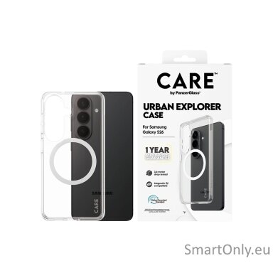 CARE by PanzerGlass Urban Explorer Case Transparent w. White Qi Samsung New Galaxy S26 | PanzerGlass CARE by PanzerGlass Urban Explorer Case Transparent w. White Qi Samsung New Galaxy S26 | PanzerGlass