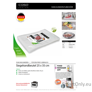 Caso | Sealed edge bags | 01286 | 100 bags | Dimensions (W x L) 25 x 35  cm