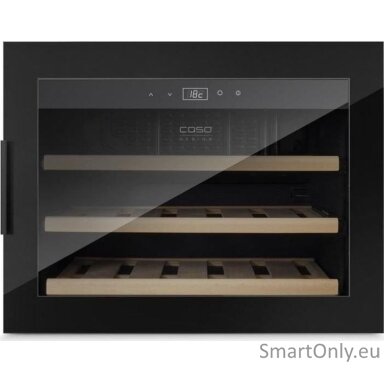 Caso | Wine cooler | WineSafe 18 EB | Energy efficiency class G | Built-in | Bottles capacity 18 bottles | Cooling type Compressor technology | Black