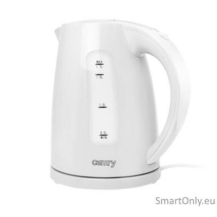 Camry | Kettle | CR 1255 | Standard | 2200 W | 1.7 L | Plastic | 360° rotational base | White