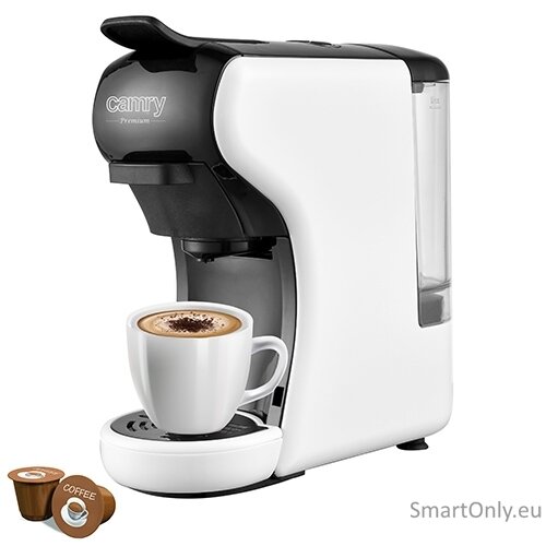 Camry | Multi-capsule Espresso machine | CR 4414 | Pump pressure 19 bar | Ground/Capsule | 1450 W | White/Black Camry | Multi-capsule Espresso machine | CR 4414 | Pump pressure 19 bar | Ground/Capsule | 1450 W | White/Black