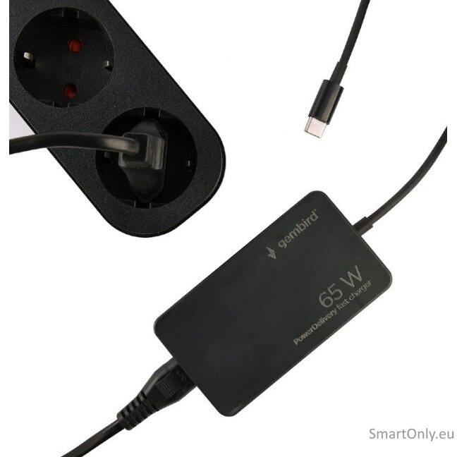 Cablexpert 65 W PowerDelivery GaN USB Type-C Fast Charger | NPA-AC-PDQC65-01 2 Cablexpert 65 W PowerDelivery GaN USB Type-C Fast Charger | NPA-AC-PDQC65-01 2