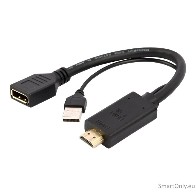Cablexpert | Active 4K HDMI to DisplayPort Adapter | A-HDMIM-DPF-01 | Black | DisplayPort Female | HDMI Male (Type A) | 0.1 m 1