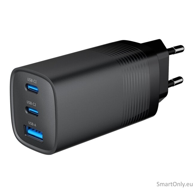 Cablexpert TA-UC-PDQC65-01-BK 3-port 65 W GaN USB PowerDelivery fast charger, black | Cablexpert 4 Cablexpert TA-UC-PDQC65-01-BK 3-port 65 W GaN USB PowerDelivery fast charger, black | Cablexpert 4