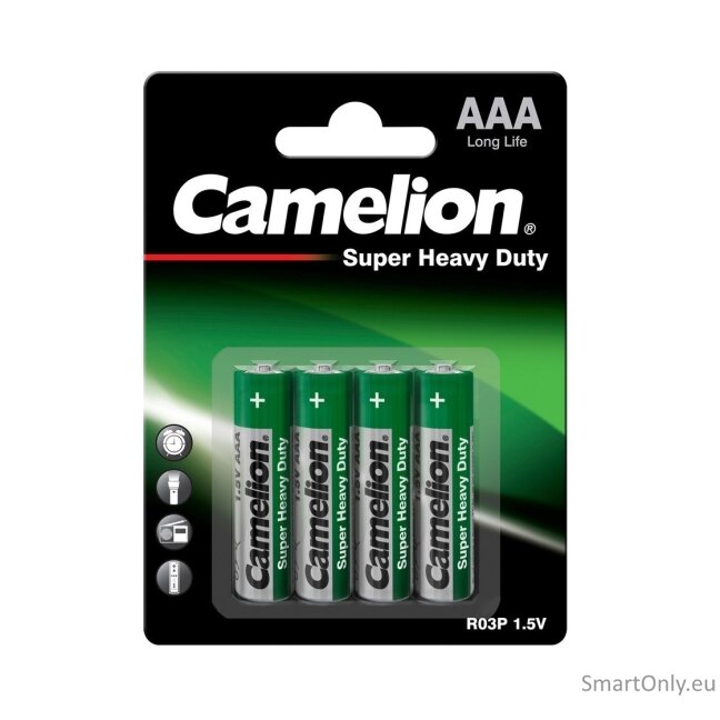 Camelion AAA Super Heavy Duty cinko anglies baterijos 4 vnt. Camelion AAA Super Heavy Duty cinko anglies baterijos 4 vnt.