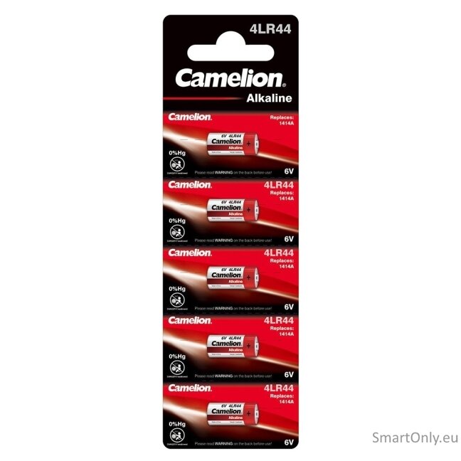 Camelion Alkaline 4LR44 6V 5BL 5 vnt. Camelion Alkaline 4LR44 6V 5BL 5 vnt.