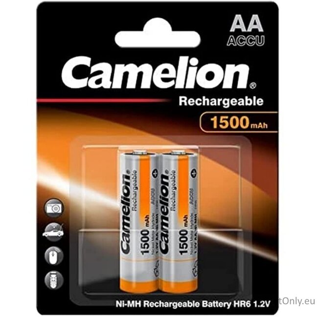 Camelion HR6 AA 1500mAh pakraunamos baterijos 2 vnt. Camelion HR6 AA 1500mAh pakraunamos baterijos 2 vnt.