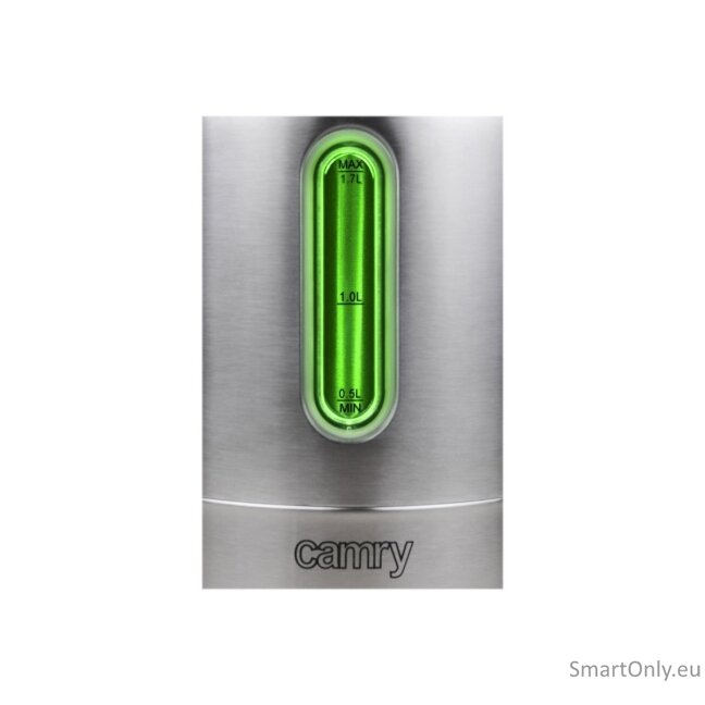Camry Kettle CR 1253 With electronic control 2200 W 1.7 L Stainless steel 360° rotational base Stainless steel 12