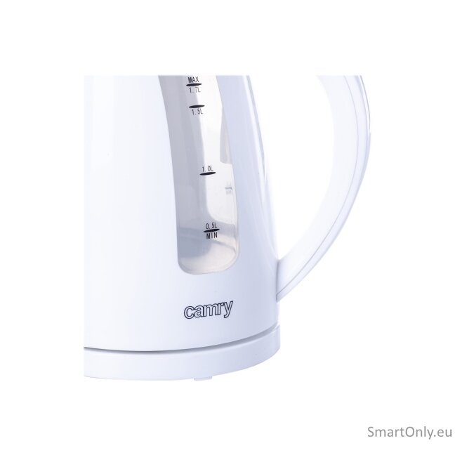 Camry | Kettle | CR 1255 | Standard | 2200 W | 1.7 L | Plastic | 360° rotational base | White 4