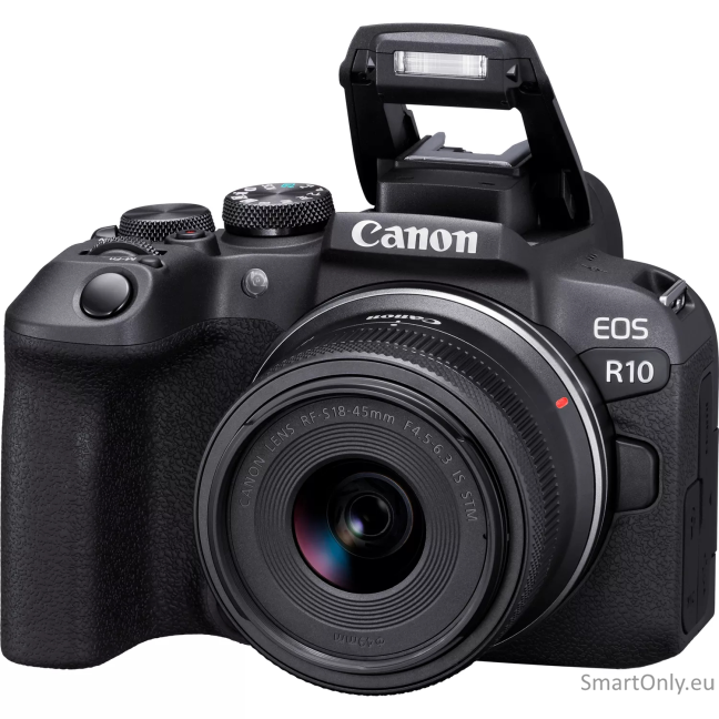 Canon | D.CAM EOS R10 RF-S 18-45 IS STM EU26 | Megapixel 24.2 MP | Image stabilizer | ISO sensitivity (max) 32000 | Wi-Fi | Video recording | Manual | CMOS | Black 2
