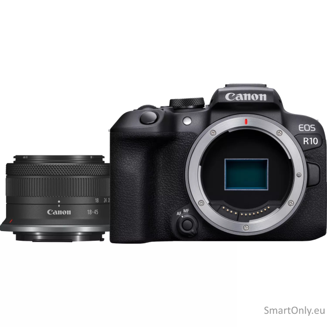 Canon | D.CAM EOS R10 RF-S 18-45 IS STM EU26 | Megapixel 24.2 MP | Image stabilizer | ISO sensitivity (max) 32000 | Wi-Fi | Video recording | Manual | CMOS | Black Canon | D.CAM EOS R10 RF-S 18-45 IS STM EU26 | Megapixel 24.2 MP | Image stabilizer | ISO sensitivity (max) 32000 | Wi-Fi | Video recording | Manual | CMOS | Black