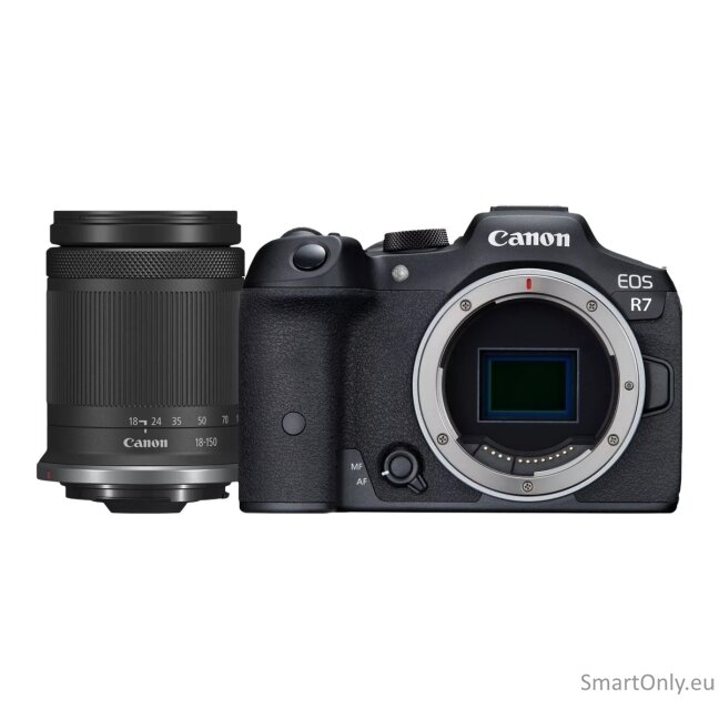 Canon | D.CAM EOS R7 RF-S 18-150 IS STM EU26 (AIP2) | Megapixel 32.5 MP | Image stabilizer | ISO sensitivity (max) 32000 | Wi-Fi | Video recording | Manual | CMOS | Black Canon | D.CAM EOS R7 RF-S 18-150 IS STM EU26 (AIP2) | Megapixel 32.5 MP | Image stabilizer | ISO sensitivity (max) 32000 | Wi-Fi | Video recording | Manual | CMOS | Black