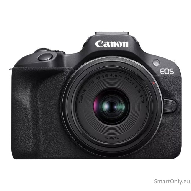 Canon | EOS R100 Mirrorless Camera + RF-S 18-45mm F4.5-6.3 IS STM Lens | 6052C013 | Megapixel 24.1 MP | ISO sensitivity (max) 12800 | Display diagonal 3.0 " | Wi-Fi | Automatic, manual | CMOS | Black 1 Canon | EOS R100 Mirrorless Camera + RF-S 18-45mm F4.5-6.3 IS STM Lens | 6052C013 | Megapixel 24.1 MP | ISO sensitivity (max) 12800 | Display diagonal 3.0 " | Wi-Fi | Automatic, manual | CMOS | Black 1