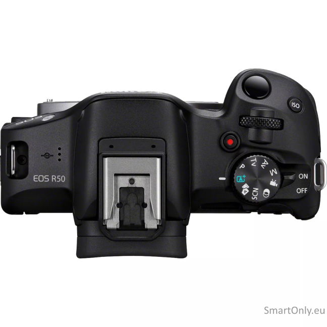 Canon | EOS R50 + RF-S 18-45mm F4.5-6.3 IS STM (SIP) | Megapixel 24.2 MP | Image stabilizer | ISO sensitivity (max) 32000 | Display diagonal 2.95 " | Wi-Fi | Video recording | Automatic, manual | CMOS | Black 3 Canon | EOS R50 + RF-S 18-45mm F4.5-6.3 IS STM (SIP) | Megapixel 24.2 MP | Image stabilizer | ISO sensitivity (max) 32000 | Display diagonal 2.95 " | Wi-Fi | Video recording | Automatic, manual | CMOS | Black 3