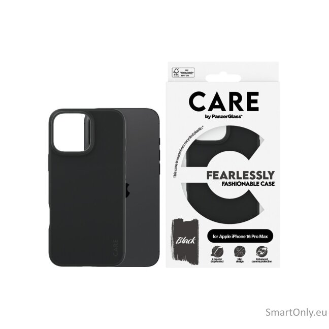 CARE by PanzerGlass Case Fashion Black iPhone 16 Pro Max | CARE 5 CARE by PanzerGlass Case Fashion Black iPhone 16 Pro Max | CARE 5
