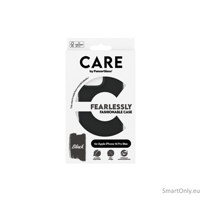 CARE by PanzerGlass Case Fashion Black iPhone 16 Pro Max | CARE 6 CARE by PanzerGlass Case Fashion Black iPhone 16 Pro Max | CARE 6