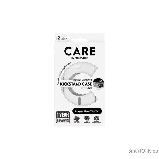 CARE by PanzerGlass Case Feature Silver Kickstand & MagSafe iPhone 16 Pro Max | CARE 5