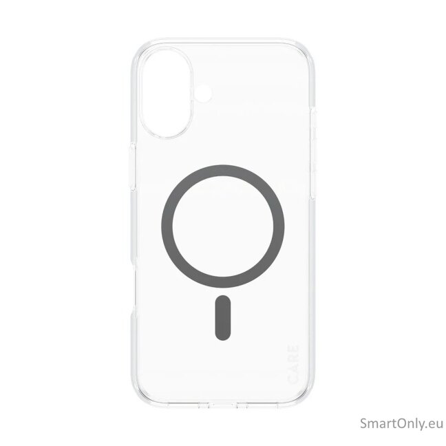 CARE by PanzerGlass Case Flagship | Back protection | Apple | iPhone 16 Plus | Recycled plastic | Transparent/Black | MagSafe 1 CARE by PanzerGlass Case Flagship | Back protection | Apple | iPhone 16 Plus | Recycled plastic | Transparent/Black | MagSafe 1