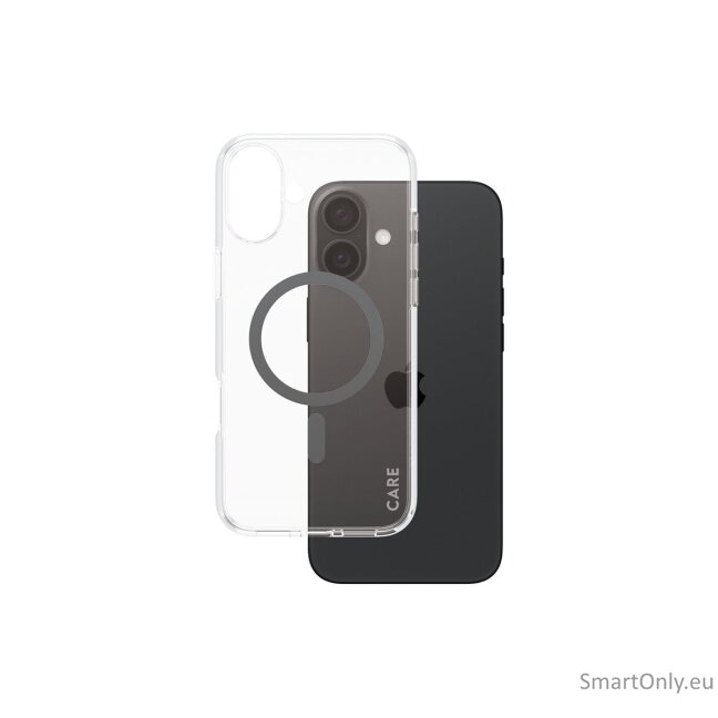 CARE by PanzerGlass Case Flagship | Back protection | Apple | iPhone 16 Plus | Recycled plastic | Transparent/Black | MagSafe 6 CARE by PanzerGlass Case Flagship | Back protection | Apple | iPhone 16 Plus | Recycled plastic | Transparent/Black | MagSafe 6