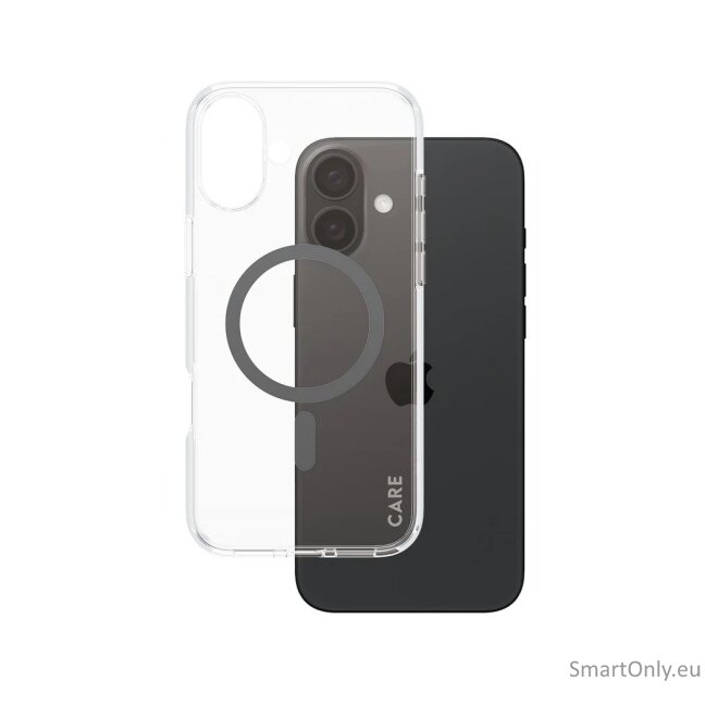 CARE by PanzerGlass Case Flagship | Back protection | Apple | iPhone 16 Plus | Recycled plastic | Transparent/Black | MagSafe CARE by PanzerGlass Case Flagship | Back protection | Apple | iPhone 16 Plus | Recycled plastic | Transparent/Black | MagSafe