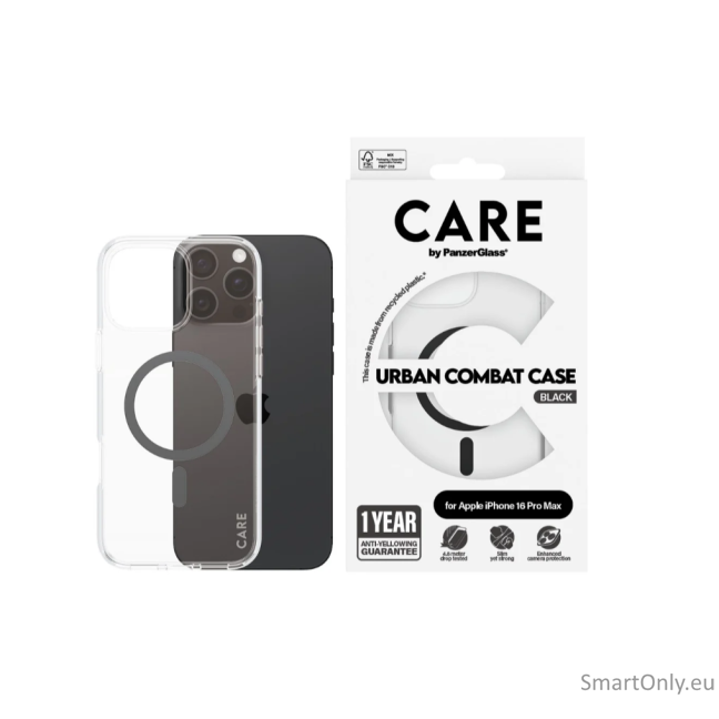 CARE by PanzerGlass Case Flagship Black MagSafe iPhone 16 Pro Max | CARE 2 CARE by PanzerGlass Case Flagship Black MagSafe iPhone 16 Pro Max | CARE 2