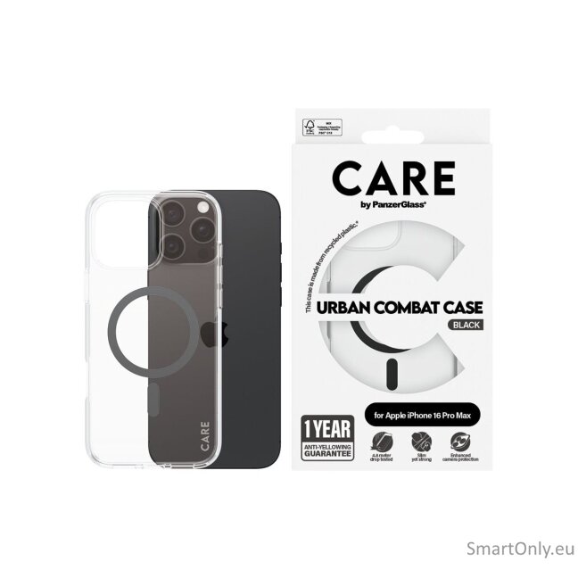 CARE by PanzerGlass Case Flagship Black MagSafe iPhone 16 Pro Max | CARE 6 CARE by PanzerGlass Case Flagship Black MagSafe iPhone 16 Pro Max | CARE 6