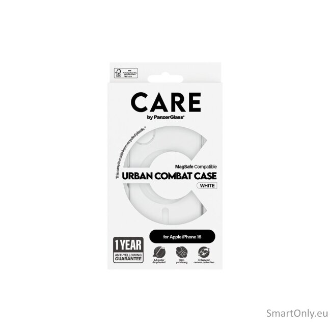CARE by PanzerGlass Case Flagship White MagSafe iPhone 16 | CARE 5 CARE by PanzerGlass Case Flagship White MagSafe iPhone 16 | CARE 5