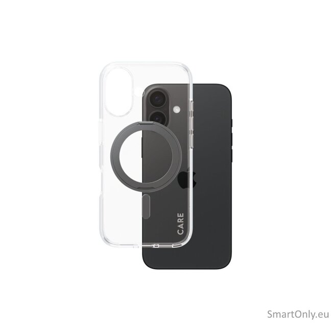 CARE by PanzerGlass Feature Case Transparent w. Black Kickstand & MagSafe iPhone 16 | CARE 6 CARE by PanzerGlass Feature Case Transparent w. Black Kickstand & MagSafe iPhone 16 | CARE 6