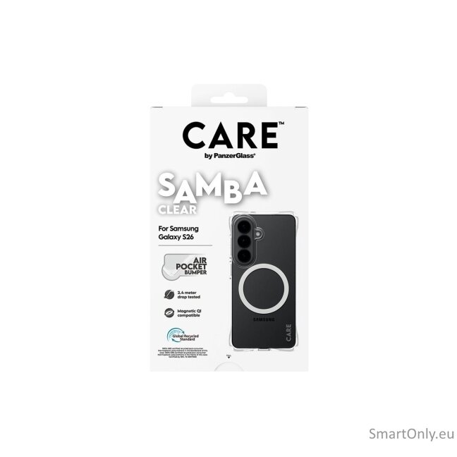 CARE by PanzerGlass Samba Case Transparent w. White Qi Samsung New Galaxy S26 | PanzerGlass 5 CARE by PanzerGlass Samba Case Transparent w. White Qi Samsung New Galaxy S26 | PanzerGlass 5