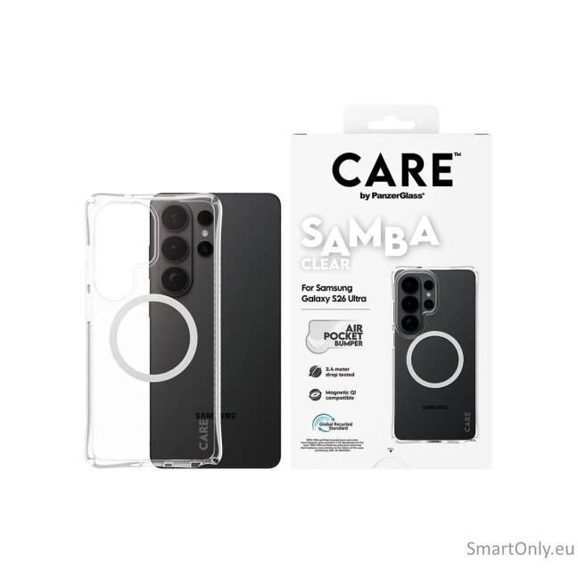 CARE by PanzerGlass Samba Case Transparent w. White Qi Samsung New Galaxy S26 Ultra | PanzerGlass 5 CARE by PanzerGlass Samba Case Transparent w. White Qi Samsung New Galaxy S26 Ultra | PanzerGlass 5