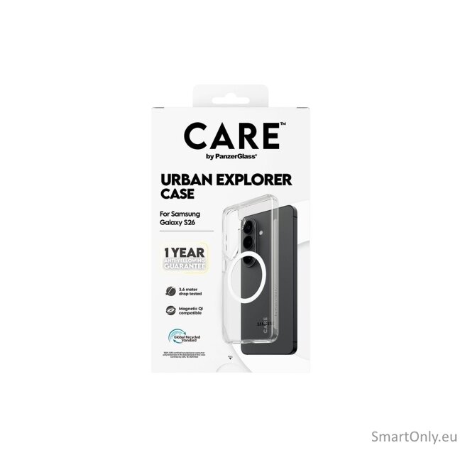 CARE by PanzerGlass Urban Explorer Case Transparent w. White Qi Samsung New Galaxy S26 | PanzerGlass 5 CARE by PanzerGlass Urban Explorer Case Transparent w. White Qi Samsung New Galaxy S26 | PanzerGlass 5