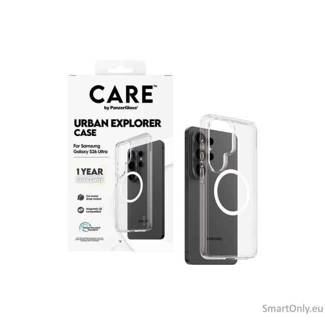 CARE by PanzerGlass Urban Explorer Case Transparent w. White Qi Samsung New Galaxy S26 Ultra | PanzerGlass 2 CARE by PanzerGlass Urban Explorer Case Transparent w. White Qi Samsung New Galaxy S26 Ultra | PanzerGlass 2