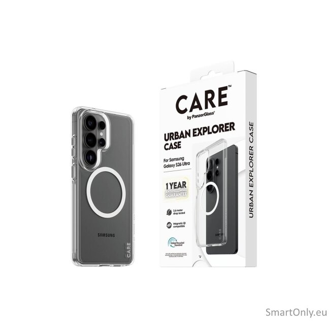 CARE by PanzerGlass Urban Explorer Case Transparent w. White Qi Samsung New Galaxy S26 Ultra | PanzerGlass 3 CARE by PanzerGlass Urban Explorer Case Transparent w. White Qi Samsung New Galaxy S26 Ultra | PanzerGlass 3
