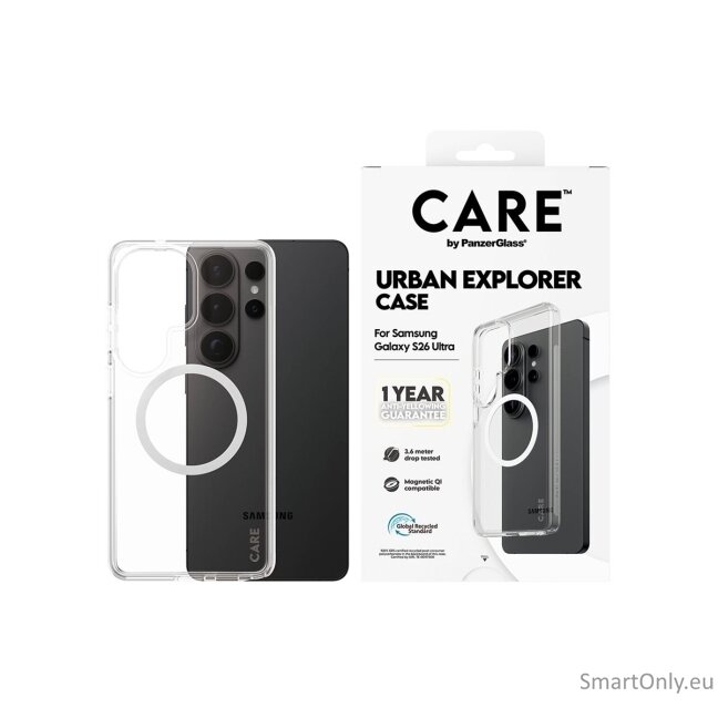 CARE by PanzerGlass Urban Explorer Case Transparent w. White Qi Samsung New Galaxy S26 Ultra | PanzerGlass 4 CARE by PanzerGlass Urban Explorer Case Transparent w. White Qi Samsung New Galaxy S26 Ultra | PanzerGlass 4