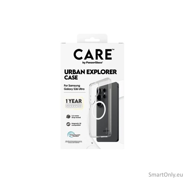 CARE by PanzerGlass Urban Explorer Case Transparent w. White Qi Samsung New Galaxy S26 Ultra | PanzerGlass 5 CARE by PanzerGlass Urban Explorer Case Transparent w. White Qi Samsung New Galaxy S26 Ultra | PanzerGlass 5