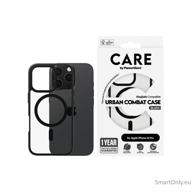 CARE Flagship Case | Back cover | Apple | iPhone 16 PRO | Recycled plastic | Black | MagSafe 4 CARE Flagship Case | Back cover | Apple | iPhone 16 PRO | Recycled plastic | Black | MagSafe 4