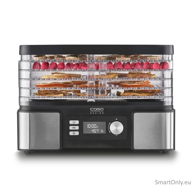 Caso Food Dehydrator DH 450 Power 370-450 W Number of trays 5 Temperature control Integrated timer Black/Stainless Steel 2 Caso Food Dehydrator DH 450 Power 370-450 W Number of trays 5 Temperature control Integrated timer Black/Stainless Steel 2