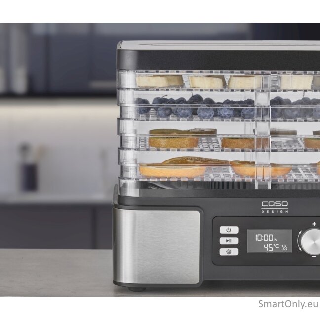 Caso Food Dehydrator DH 450 Power 370-450 W Number of trays 5 Temperature control Integrated timer Black/Stainless Steel 5 Caso Food Dehydrator DH 450 Power 370-450 W Number of trays 5 Temperature control Integrated timer Black/Stainless Steel 5