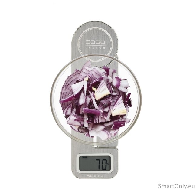 Caso | Scales | KitchenEcostyle | Maximum weight (capacity) 5 kg | Graduation 1 g | Display type LCD | Stainless steel 3 Caso | Scales | KitchenEcostyle | Maximum weight (capacity) 5 kg | Graduation 1 g | Display type LCD | Stainless steel 3