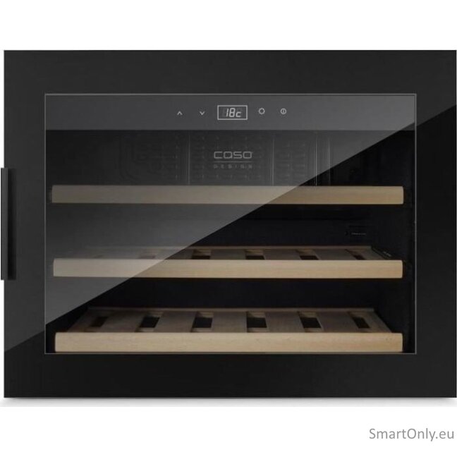 Caso | Wine cooler | WineSafe 18 EB | Energy efficiency class G | Built-in | Bottles capacity 18 bottles | Cooling type Compressor technology | Black Caso | Wine cooler | WineSafe 18 EB | Energy efficiency class G | Built-in | Bottles capacity 18 bottles | Cooling type Compressor technology | Black