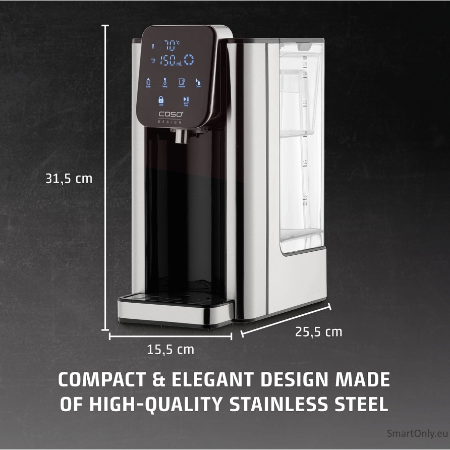 Caso HW 666 Inox | Turbo Hot Water Dispenser | Electric | 2200-2600 W | 2.7 L | Plastic/Stainless Steel | Stainless steel/Black 1