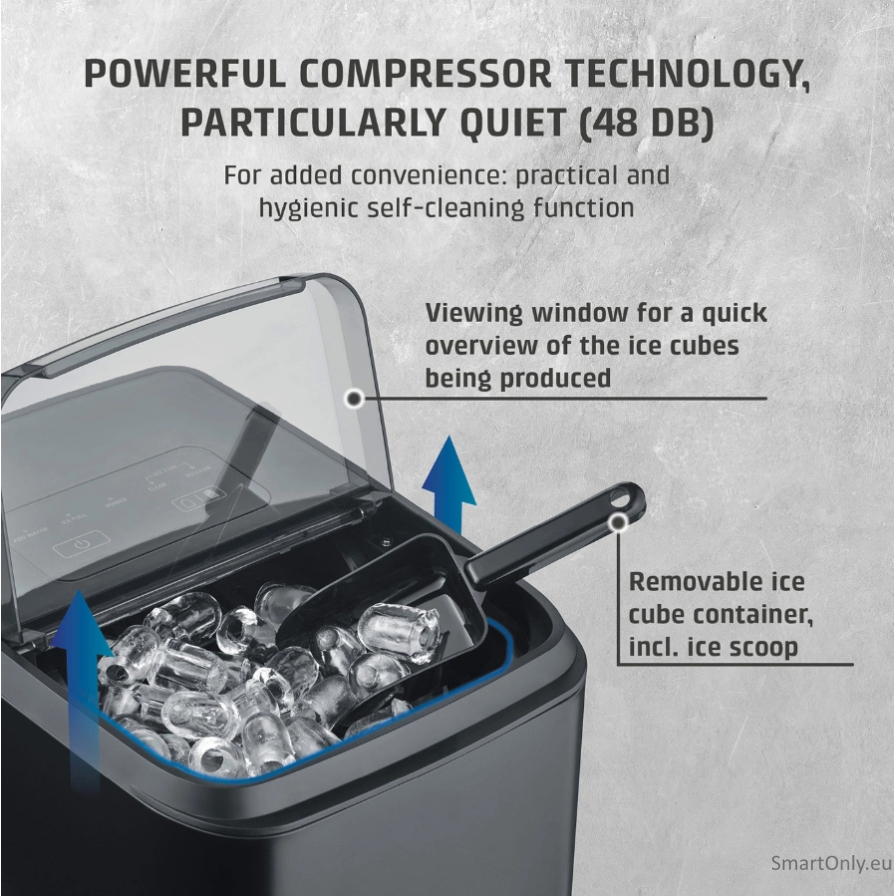 Caso Ice Cube Maker | Clear Ice Advanced | Power 130 W | Capacity 1.5 L | Matt Black 6 Caso Ice Cube Maker | Clear Ice Advanced | Power 130 W | Capacity 1.5 L | Matt Black 6