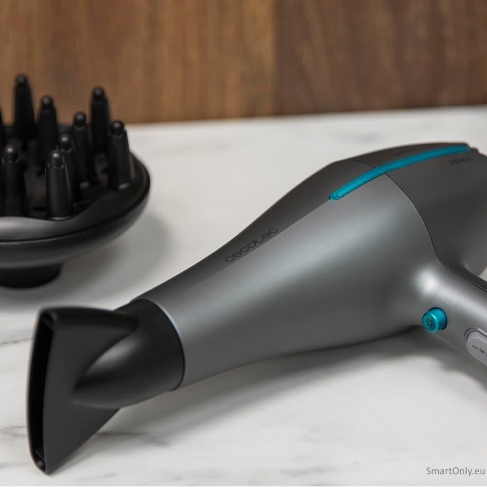 Cecotec Hair dryer | IoniCare 5300 Maxi Aura Black | 2200 W | Number of temperature settings 3 | Ionic function | Black/Grey | Diffuser nozzle 2 Cecotec Hair dryer | IoniCare 5300 Maxi Aura Black | 2200 W | Number of temperature settings 3 | Ionic function | Black/Grey | Diffuser nozzle 2