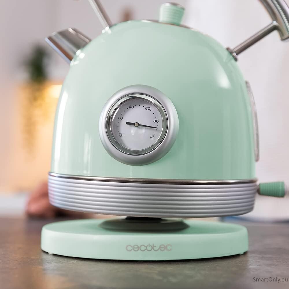 Cecotec Kettle | ThermoSense 420 Vintage | 2200 W | Electric | 1.8 L | Stainless steel | 360° rotational base | Light Green 3 Cecotec Kettle | ThermoSense 420 Vintage | 2200 W | Electric | 1.8 L | Stainless steel | 360° rotational base | Light Green 3