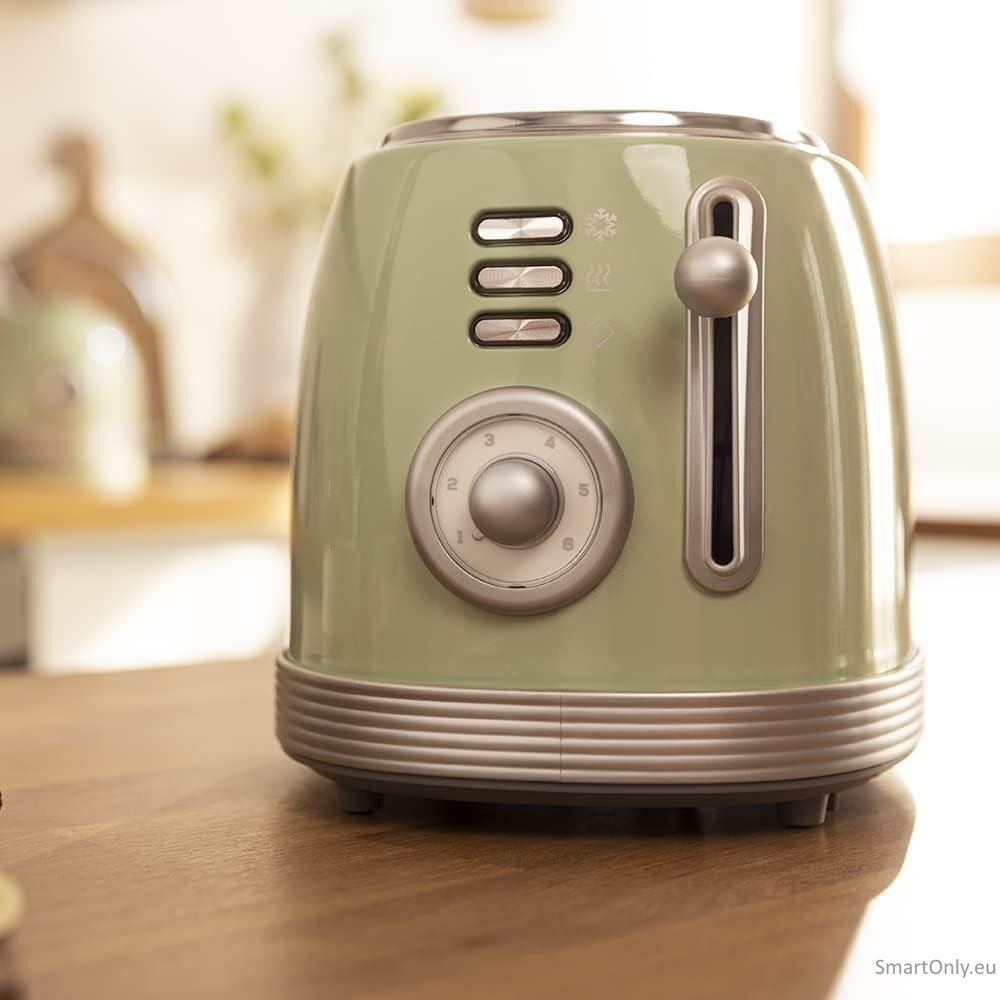 Cecotec Toaster | Toast&Taste 800 Vintage | Power 850 W | Number of slots 2 | Housing material Stainless steel | Light Green 2 Cecotec Toaster | Toast&Taste 800 Vintage | Power 850 W | Number of slots 2 | Housing material Stainless steel | Light Green 2