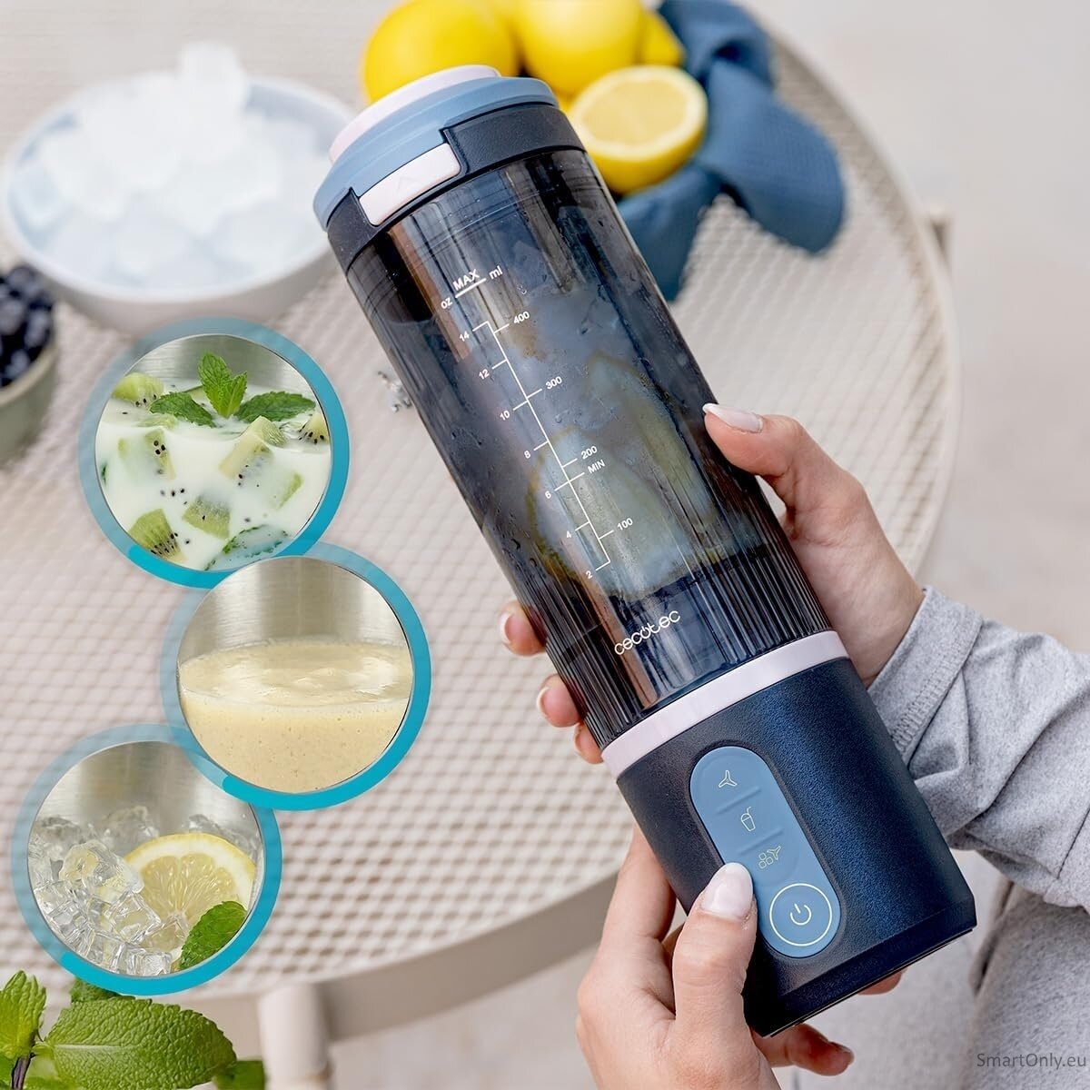 Cecotec Blender | Power Titanium Shake2Go | Portable | 180 W | Jar material BPA-free | Jar capacity 0.6 L | Lagoon 3