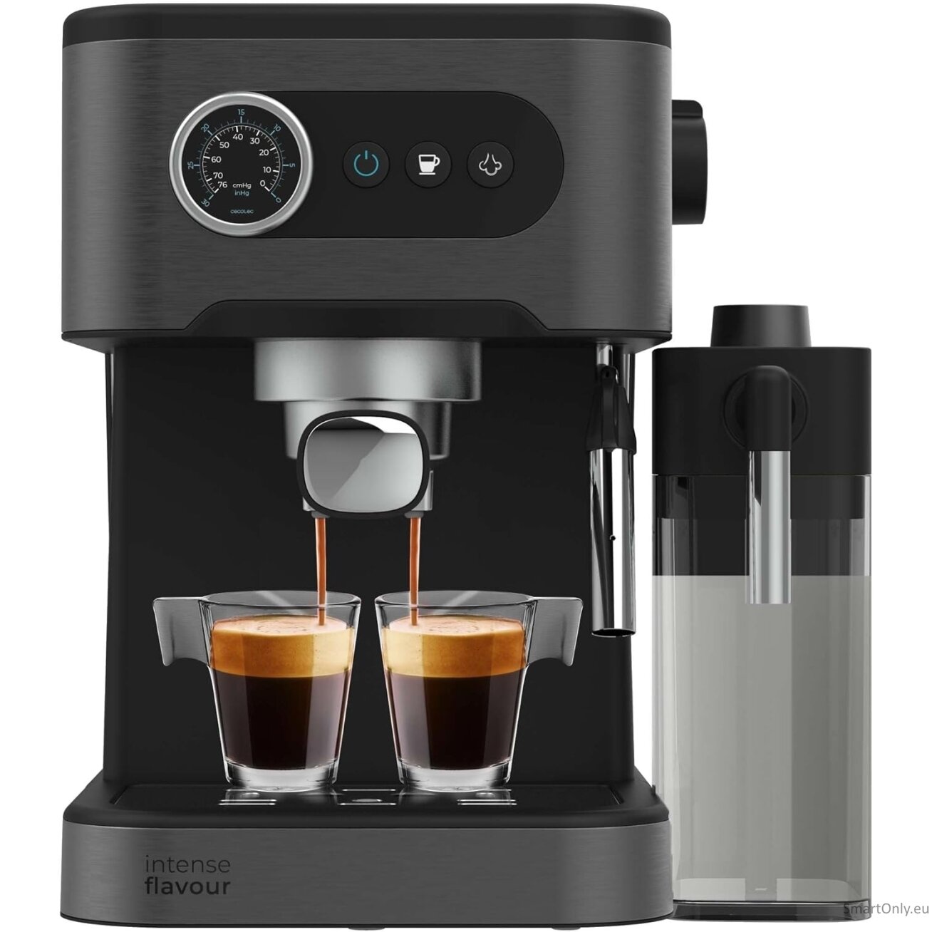 Cecotec Coffee machine | Power Espresso 20 Pro Latte | Pump pressure 20 bar | Built-in milk frother | Semi-automatic | Black | 1350 W