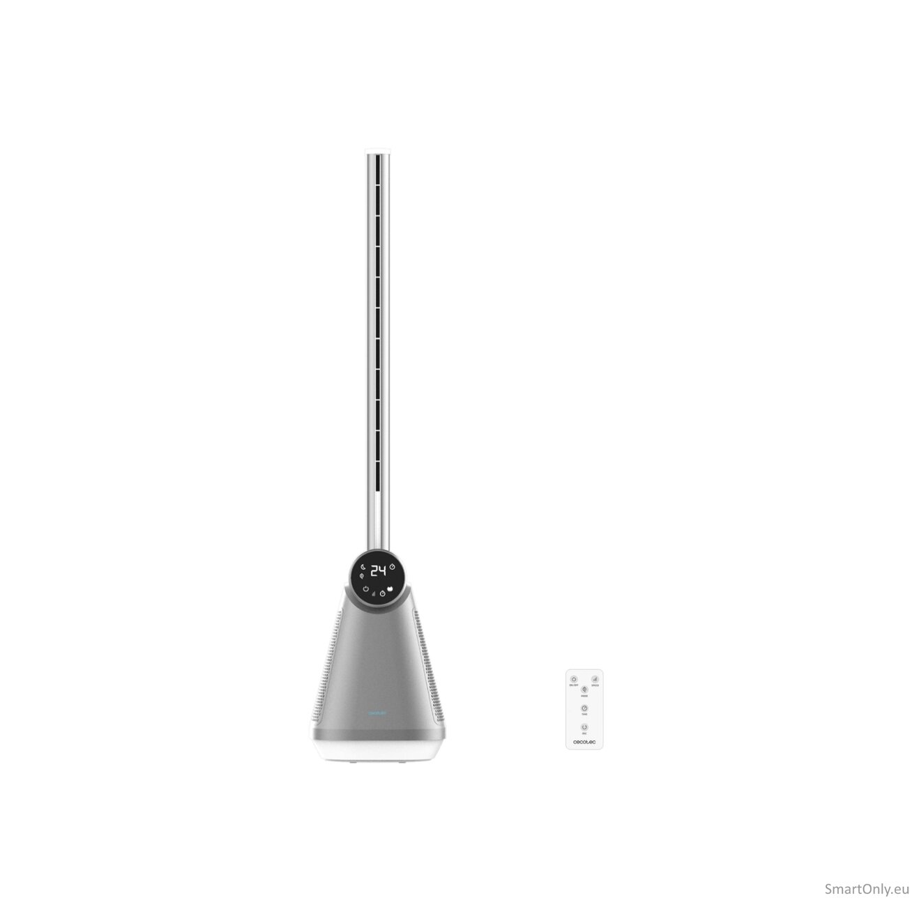Cecotec EnergySilence 9890 Skyline Bladeless | Tower Fan | Stand Fan | 50 W | Diameter 23 cm | Number of speeds 3 | Oscillation | Timer | Remote control | Grey/White