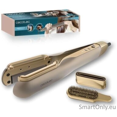 Cecotec Air Straightener | AirLisse 2in1 ForceDry Champagne | Ceramic heating system | Number of heating levels 4 | 1000 W | Beige Cecotec Air Straightener | AirLisse 2in1 ForceDry Champagne | Ceramic heating system | Number of heating levels 4 | 1000 W | Beige