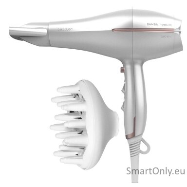 Cecotec Hair Dryer | IoniCare 5300 Maxi Aura | 2200 W | Number of temperature settings 3 | Ionic function | Diffuser nozzle | White